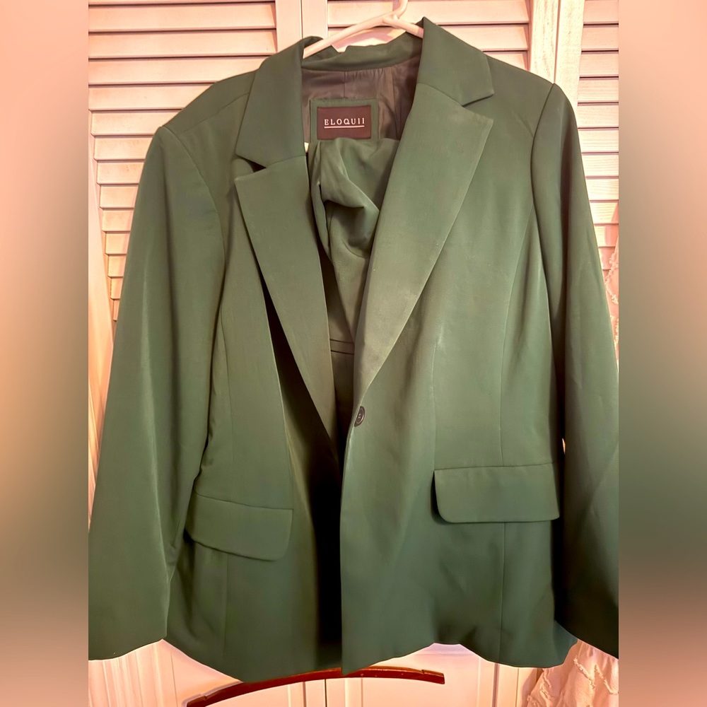 Eloquii green pants suit